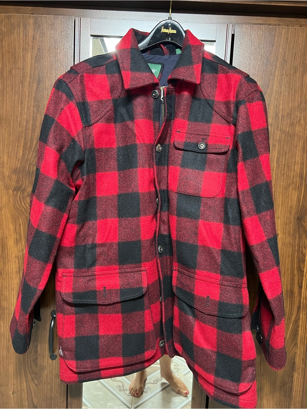 Orvis Red and Black Plaid Buffalo Field Jacket